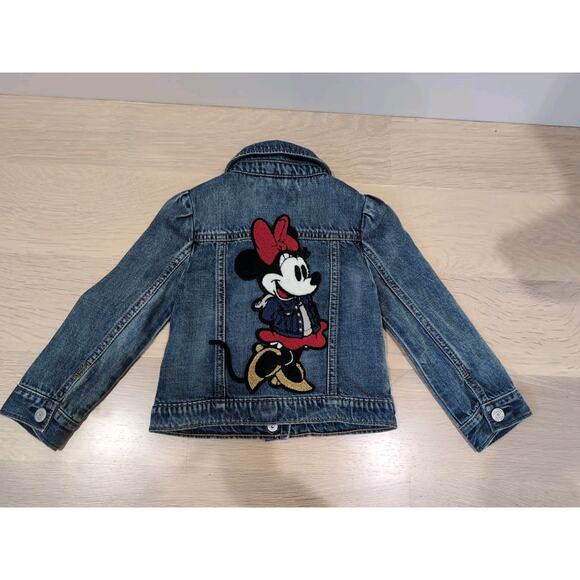 BabyGap Disney Minnie Mouse Kids Blue Jean Jacket Sz 3 - Picture 2 of 9